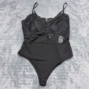 NWT Orange Kiss Black Lace Adjustable Bodysuit Plus Size 3X